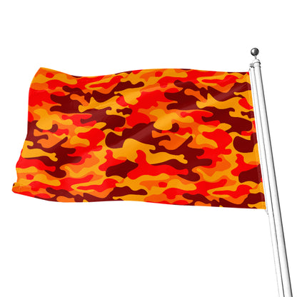 Orange Camouflage Print Flag