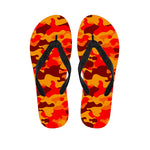 Orange Camouflage Print Flip Flops