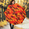 Orange Camouflage Print Foldable Umbrella
