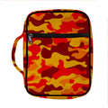 Orange Camouflage Print Front Pocket Bible Bag