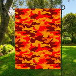 Orange Camouflage Print Garden Flag