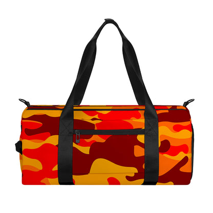 Orange Camouflage Print Gym Bag