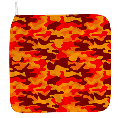 Orange Camouflage Print Hand Towel