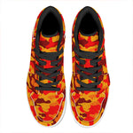 Orange Camouflage Print High Top Leather Sneakers