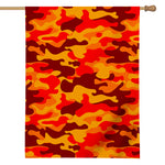 Orange Camouflage Print House Flag