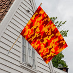 Orange Camouflage Print House Flag