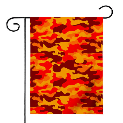 Orange Camouflage Print House Flag