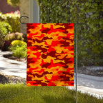 Orange Camouflage Print House Flag