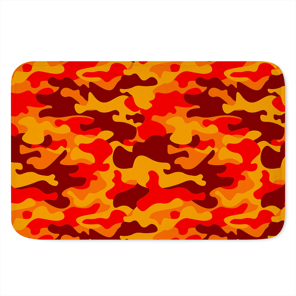 Orange Camouflage Print Indoor Door Mat