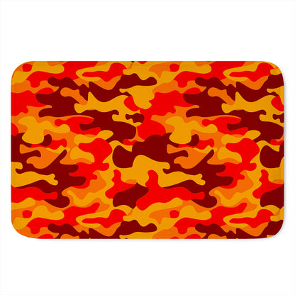 Orange Camouflage Print Indoor Door Mat