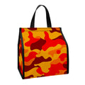 Orange Camouflage Print Insulated Lunch Tote