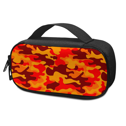 Orange Camouflage Print Insulin Cooler Travel Case