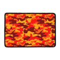 Orange Camouflage Print Kitchen Mat
