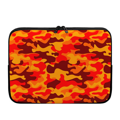 Orange Camouflage Print Laptop Sleeve