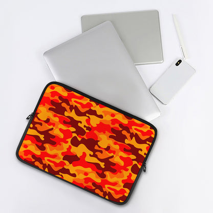 Orange Camouflage Print Laptop Sleeve