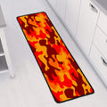 Orange Camouflage Print Long Kitchen Mat