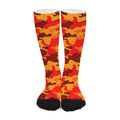 Orange Camouflage Print Long Socks