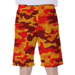 Orange Camouflage Print Men's Beach Shorts