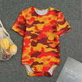 Orange Camouflage Print Men's Bodysuit