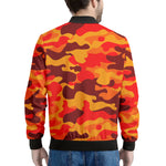 Orange Camouflage Print Men's Bomber Jacket