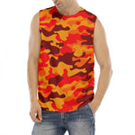 Orange Camouflage Print Men's Fitness Tank Top