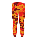 Orange Camouflage Print Men's Leggings