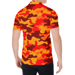 Orange Camouflage Print Men's Shirt