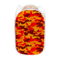 Orange Camouflage Print Mesh Laundry Hamper