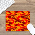 Orange Camouflage Print Mouse Pad