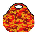 Orange Camouflage Print Neoprene Lunch Bag