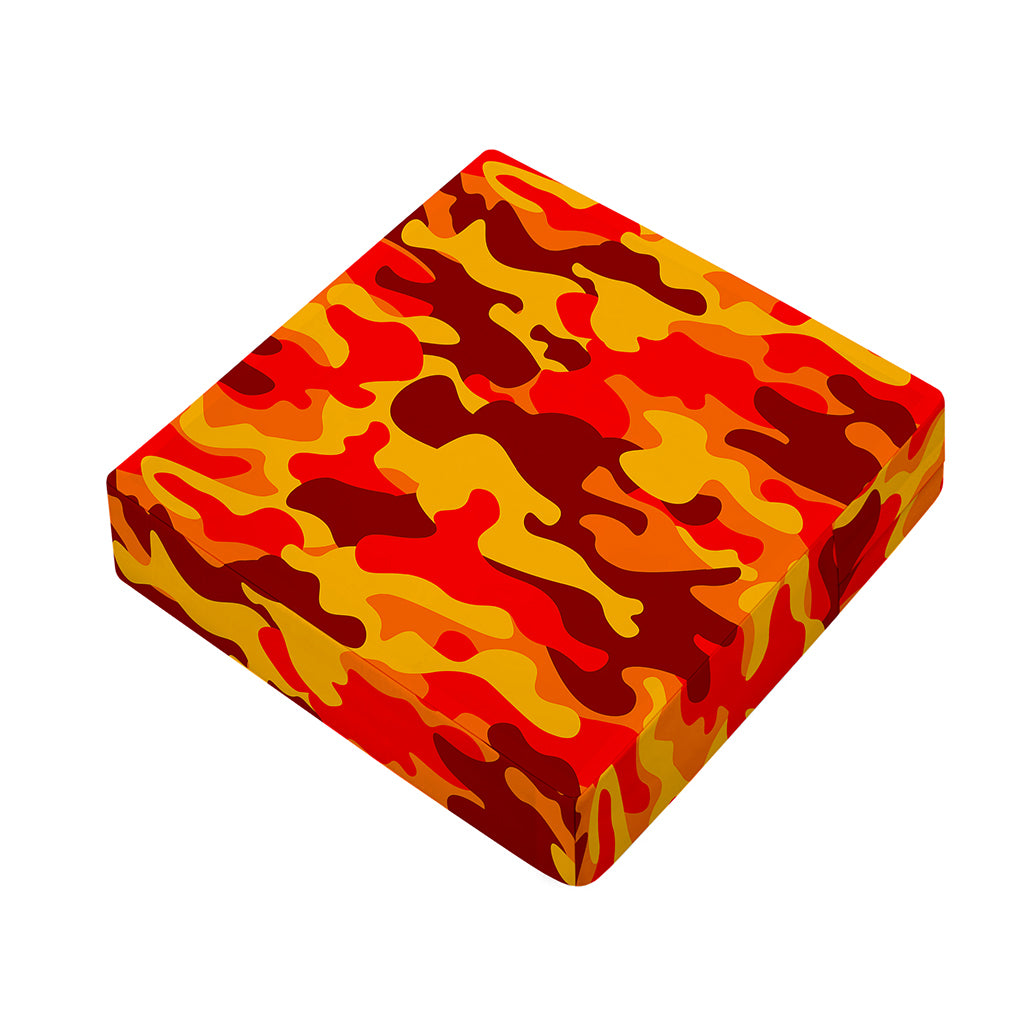 Orange Camouflage Print Outdoor Seat Cushion Cover