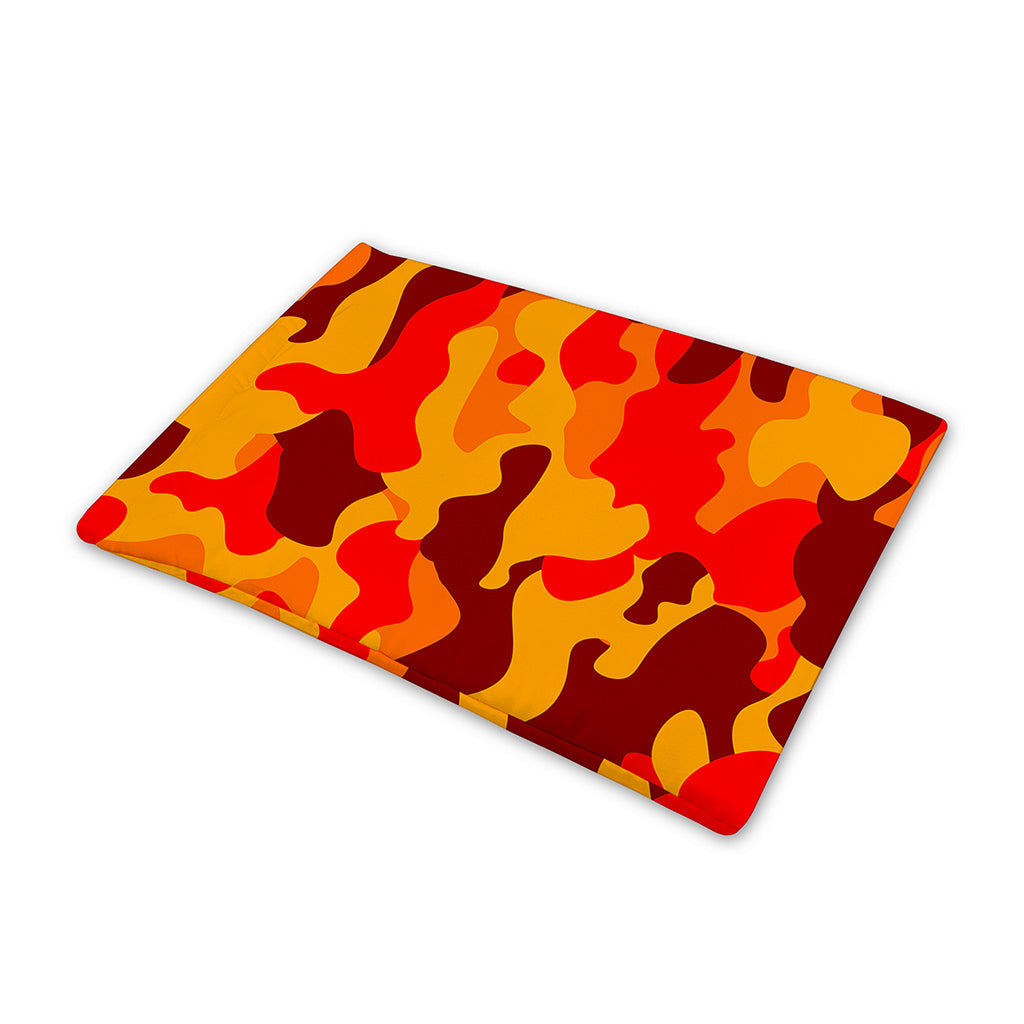Orange Camouflage Print Pet Cooling Mat Cover