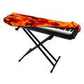 Orange Camouflage Print Piano Keyboard Cover