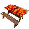 Orange Camouflage Print Picnic Table Cover