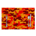 Orange Camouflage Print Placemat