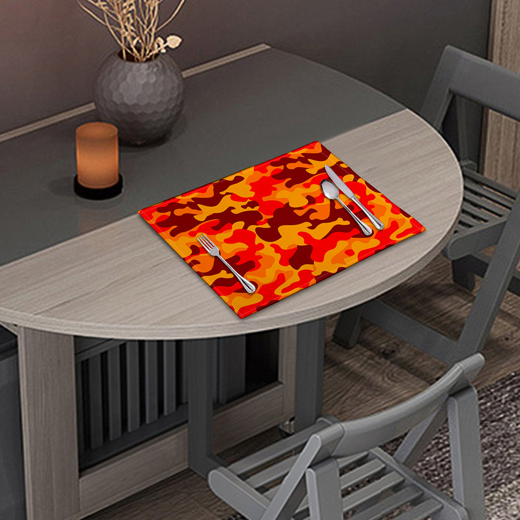 Orange Camouflage Print Placemat