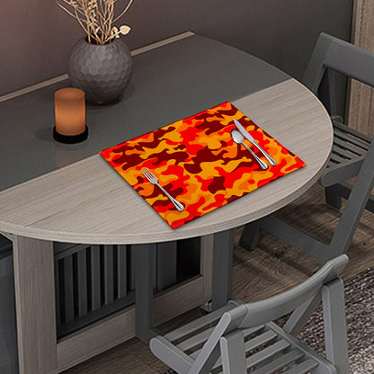 Orange Camouflage Print Placemat