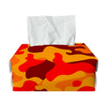 Orange Camouflage Print Rectangle Tissue Box Cover