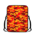 Orange Camouflage Print Rectangular Crossbody Bag