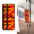 Orange Camouflage Print Refrigerator Handle Covers