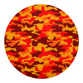Orange Camouflage Print Round Blanket