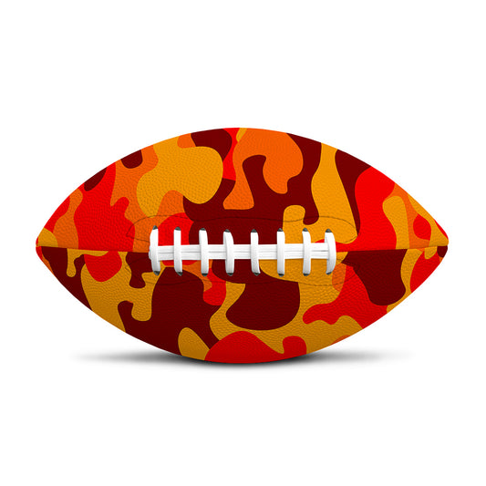 Orange Camouflage Print Rugby Ball