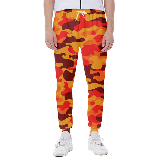 Orange Camouflage Print Scuba Joggers