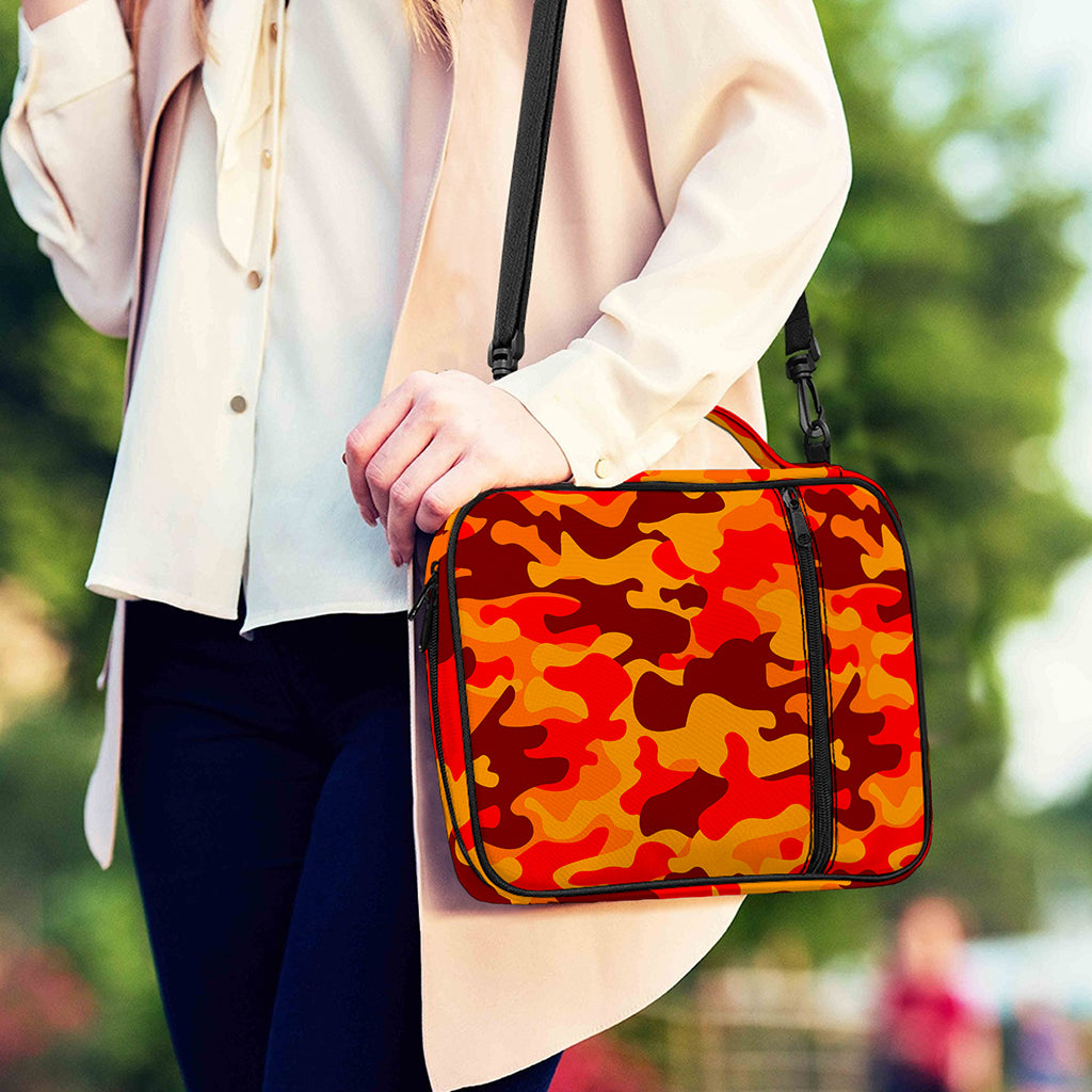 Orange Camouflage Print Shoulder Strap Bible Bag