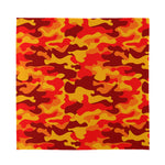 Orange Camouflage Print Silk Bandana