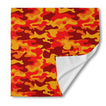 Orange Camouflage Print Silk Bandana