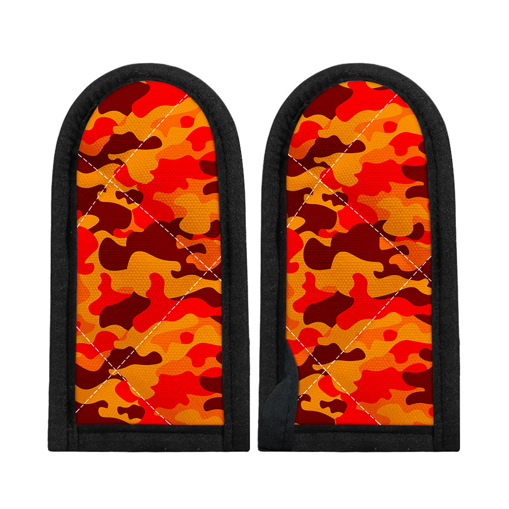 Orange Camouflage Print Skillet Handle Cover