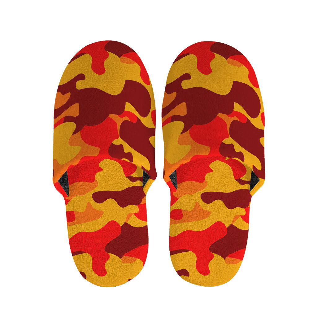 Orange Camouflage Print Slippers