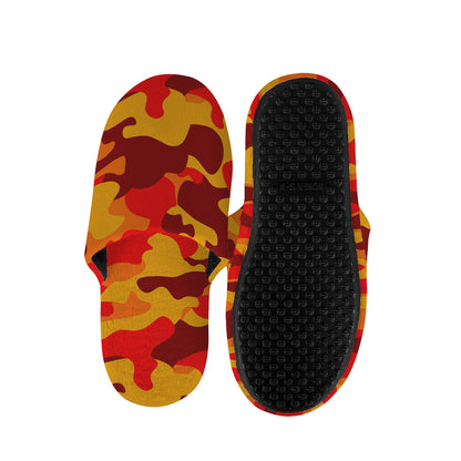 Orange Camouflage Print Slippers