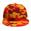 Orange Camouflage Print Snapback Cap
